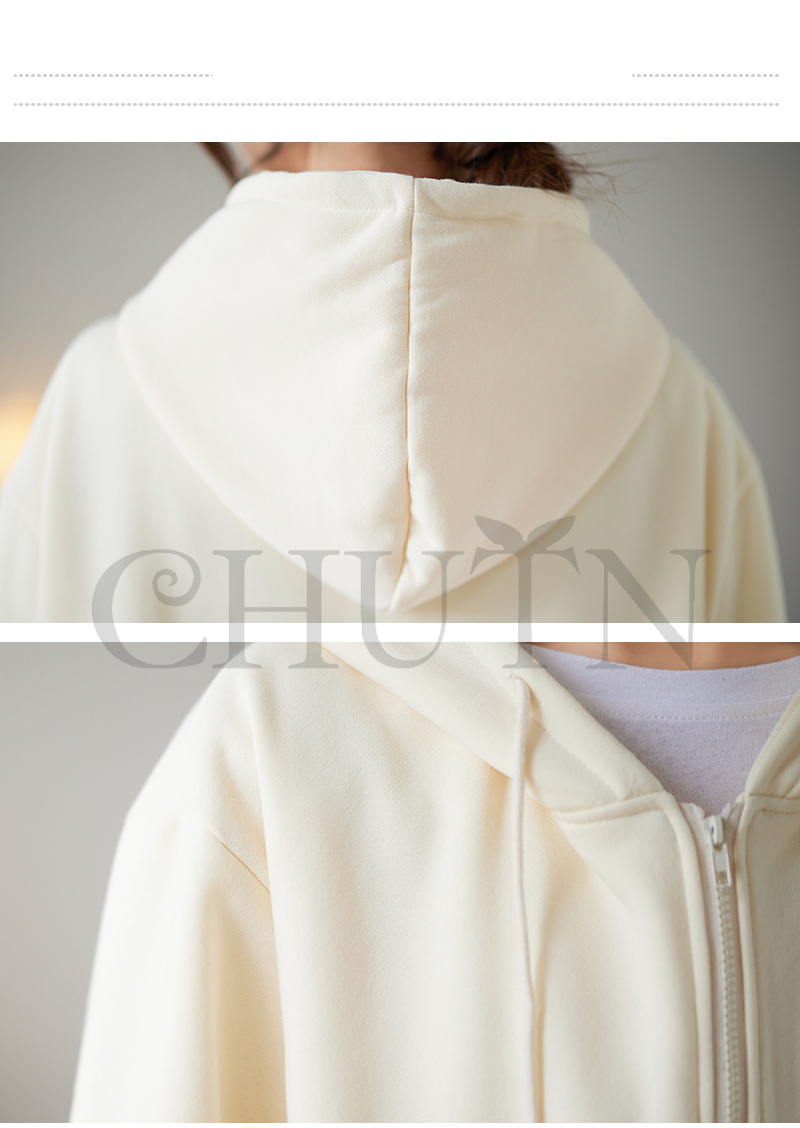 レディース 春秋冬 ゆったり フード厚手アウター 長袖 韓国風 体型カバー コーデ全７色 ジップアップシンプル カジュアル お出かけ 