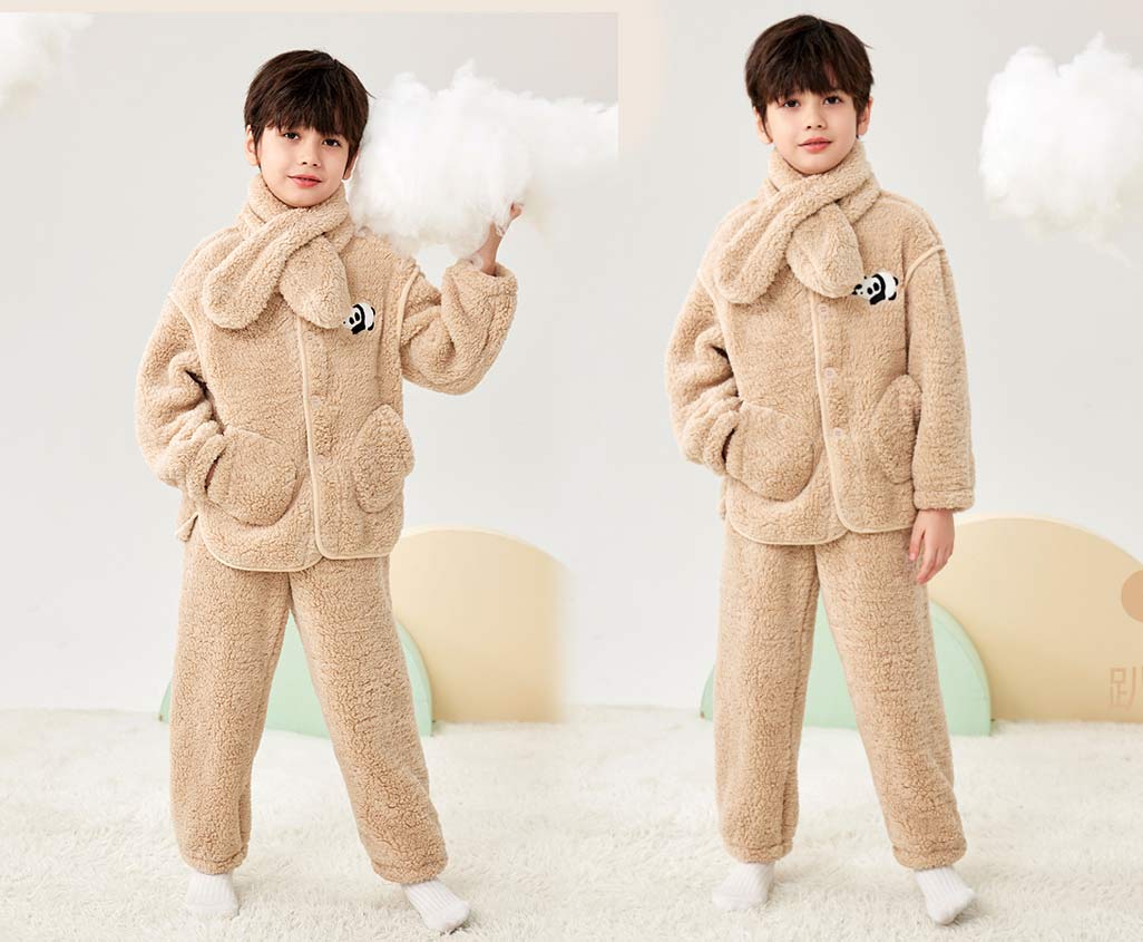 着る毛布パジャマ キッズ 子供用 前開き ボアパジャマ 男の子 長袖 部屋着 女の子 キッズパジャマ 3点セット 子供服 ジュニア服 