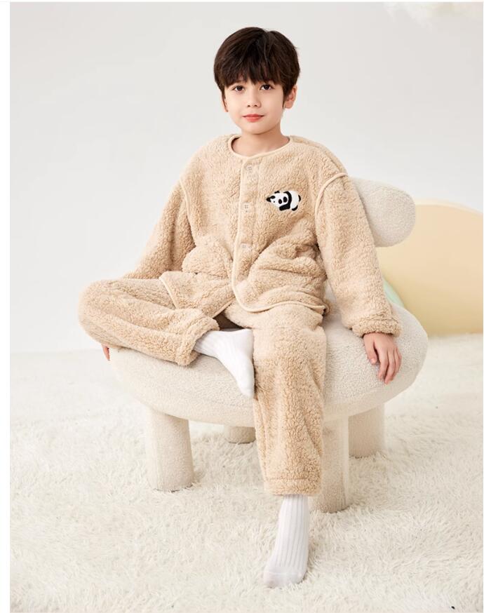 着る毛布パジャマ キッズ 子供用 前開き ボアパジャマ 男の子 長袖 部屋着 女の子 キッズパジャマ 3点セット 子供服 ジュニア服 