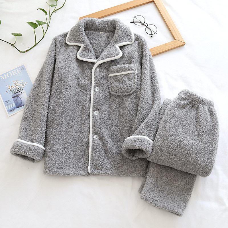 ルームウェア パジャマ メンズ 冬用 モコモコ パジャマ 上下セット前開き 長袖 ナイトウェア あったか 暖かい 柔らかい 部屋着 寝間着 厚手 おしゃれ 防寒 