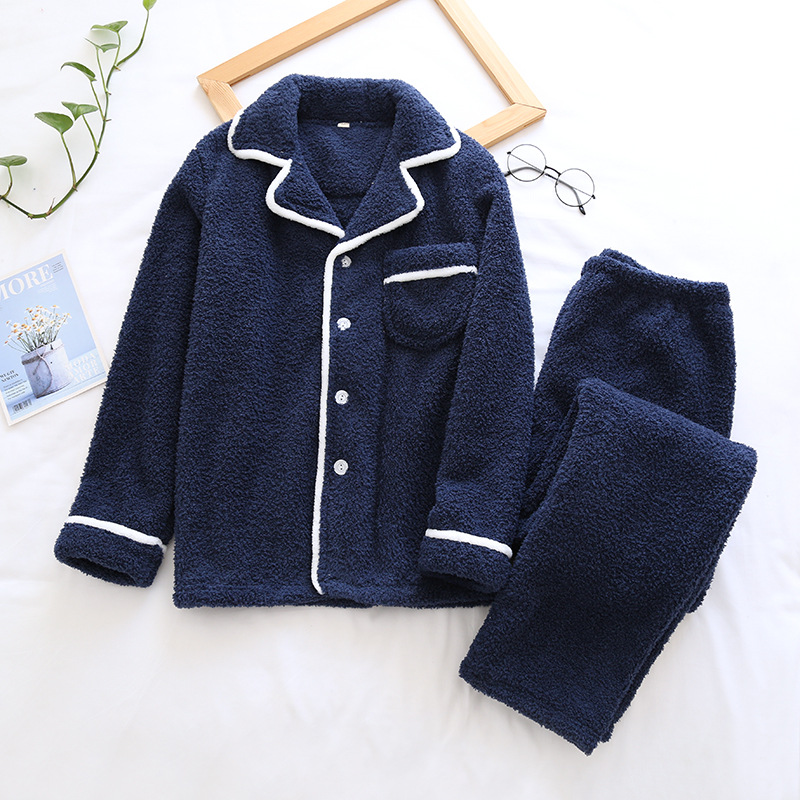 ルームウェア パジャマ メンズ 冬用 モコモコ パジャマ 上下セット前開き 長袖 ナイトウェア あったか 暖かい 柔らかい 部屋着 寝間着 厚手 おしゃれ 防寒 