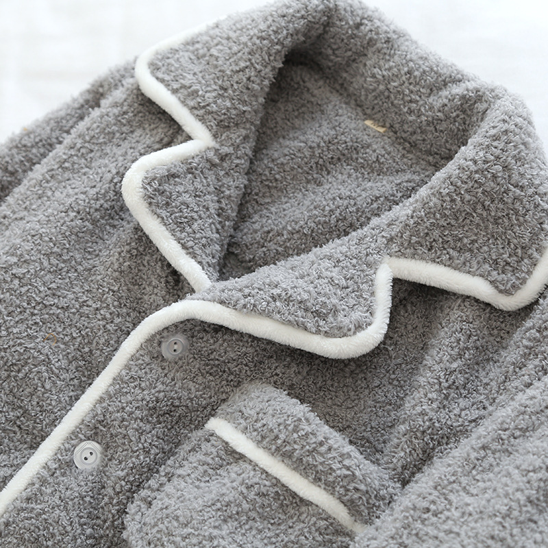 ルームウェア パジャマ メンズ 冬用 モコモコ パジャマ 上下セット前開き 長袖 ナイトウェア あったか 暖かい 柔らかい 部屋着 寝間着 厚手 おしゃれ 防寒 