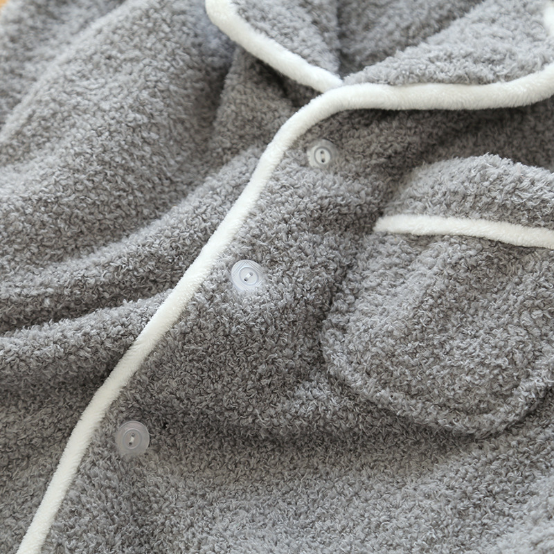 ルームウェア パジャマ メンズ 冬用 モコモコ パジャマ 上下セット前開き 長袖 ナイトウェア あったか 暖かい 柔らかい 部屋着 寝間着 厚手 おしゃれ 防寒 