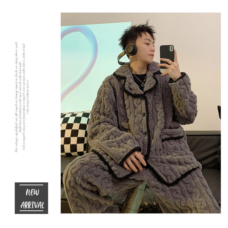 ペアパジャマ レディース メンズ カップル ペア 部屋着 防寒 お揃い ナイトウエア 暖かい パジャマ 厚手 モコモコ 秋冬 可愛い 長袖 ルームウエア 上下セット 