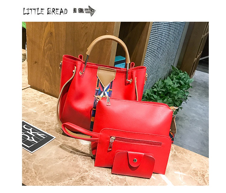 4点セット トートバッグ レディース 秋冬 ショルダーバッグ ポーチ 肩掛け レザー 斜め掛け 通学 通勤 大人 ベルト 全5色 パスケース 仕事 ストラップ 