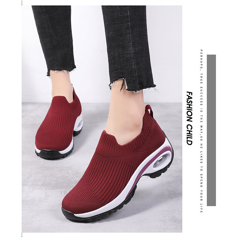 厚底スニーカー スリッポン レディース 軽量 エアクッション ナース着脱簡単 コンフォート紐なし 滑り止め ウォキング美脚 