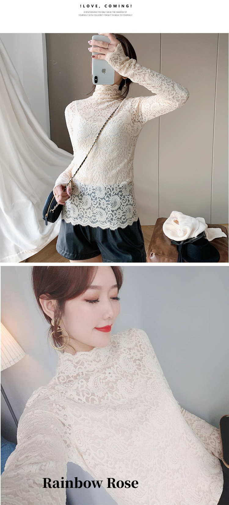 レース トップス レース ブラウス 総レース タンクトップ ハイネック シースルー 伸縮性あり 透け感 ファッション 着やす レディース トップス 花柄 立ち襟 韓国