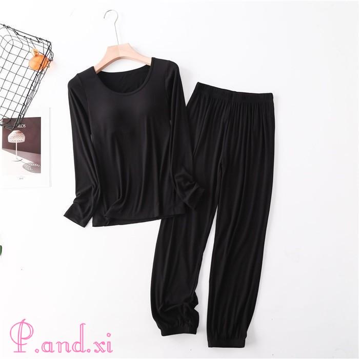 パジャマ レディース ルームウェア 長袖 部屋着 セットアップ 寝巻き 大人 上下セット カップ付き 寝間着 柔らかめ 冬 リラックス 女性用 秋 2点セット 