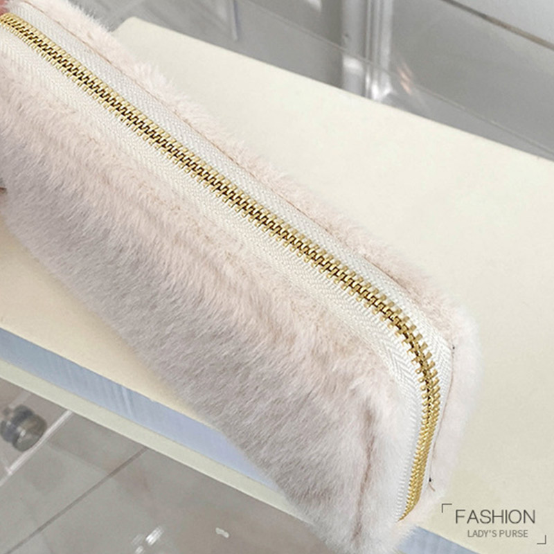 長財布 レディース 財布 大容量 ラウンドファスナー かわいい 秋冬 ふわふわ 軽量 軽い もこもこ おしゃれ スリム 