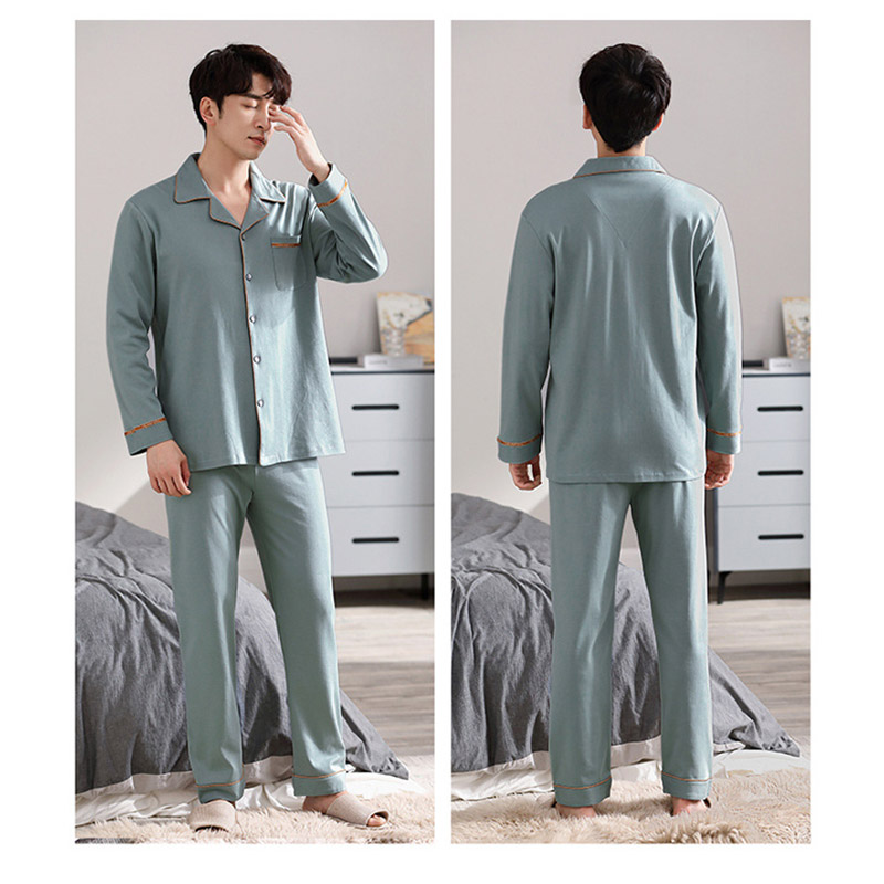 パジャマ メンズ コットン セットアップ 春秋 寝巻き ルームウェア プレゼント 父の日 紳士 部屋着 ナイトウェア 2点セット 前開き 記念日 長袖 ウエストゴム 