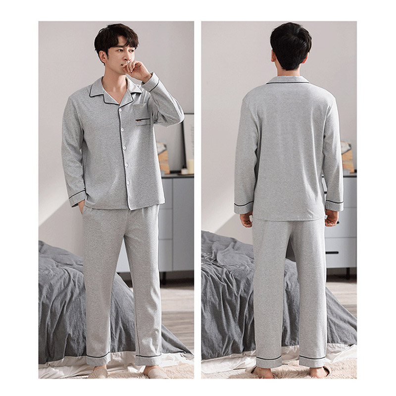 パジャマ メンズ コットン セットアップ 春秋 寝巻き ルームウェア プレゼント 父の日 紳士 部屋着 ナイトウェア 2点セット 前開き 記念日 長袖 ウエストゴム 
