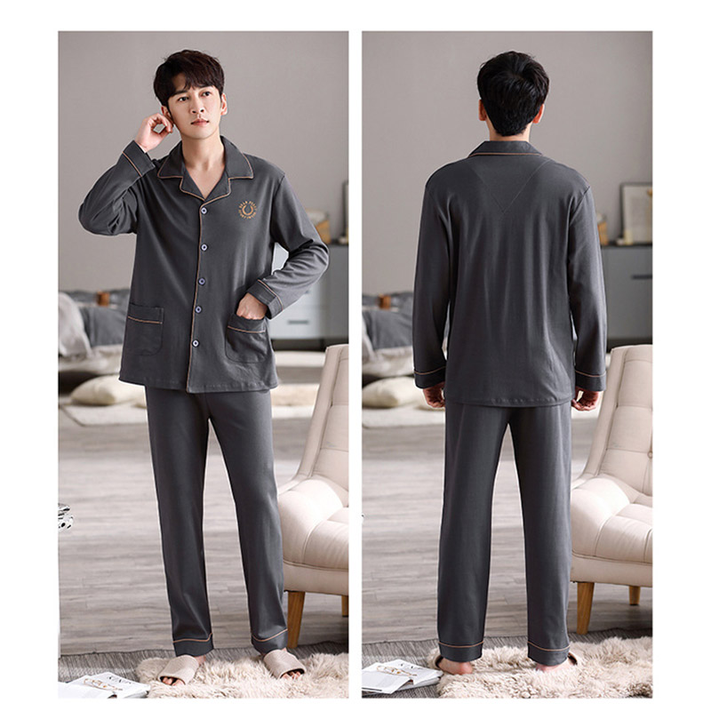 パジャマ メンズ コットン セットアップ 春秋 寝巻き ルームウェア プレゼント 父の日 紳士 部屋着 ナイトウェア 2点セット 前開き 記念日 長袖 ウエストゴム 