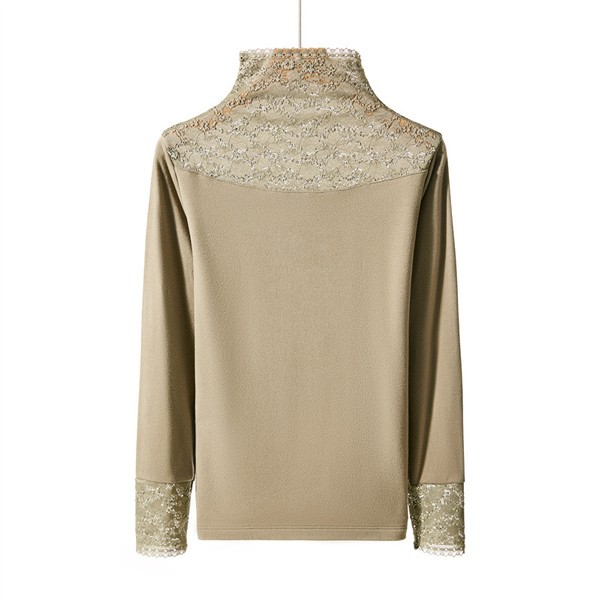 レース トップス レース ブラウス 総レース インナー シースルー 韓国 レディース トップスハイネック ファッション 長袖 立ち襟 無地 