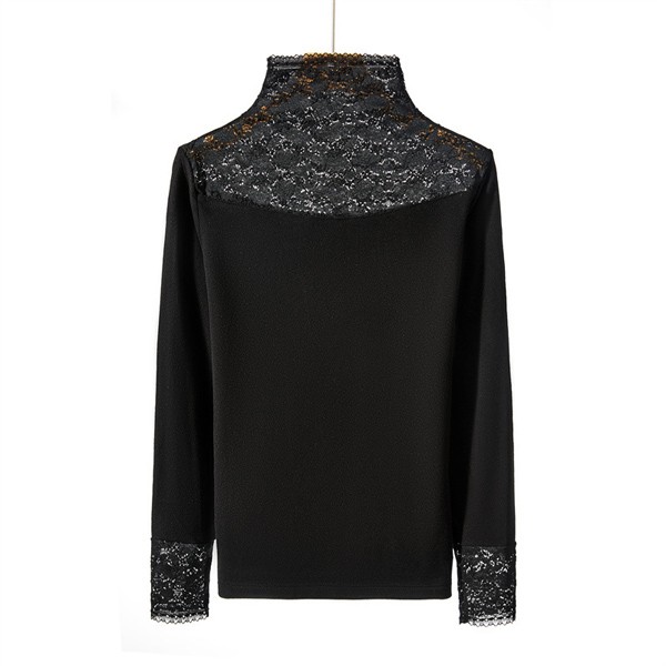 レース トップス レース ブラウス 総レース インナー シースルー 韓国 レディース トップスハイネック ファッション 長袖 立ち襟 無地 