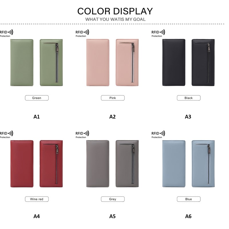 長財布 薄い レディース 薄型 スリム 軽量 PU 可愛い ファスナー スマート 極薄 スキミング防止 カード入れ 小銭入れ レザー 札入れ おしゃれ 