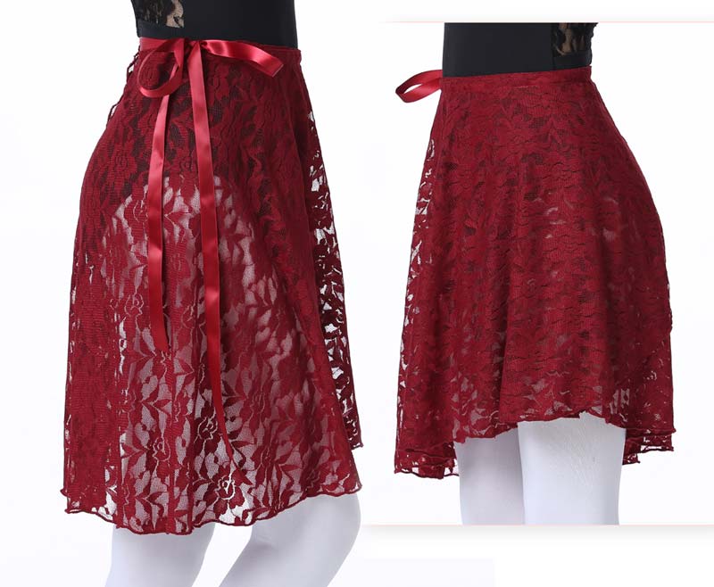 バレエ 巻きスカート（40CM丈・全5色）大人 バレエ用品 バレエ スカート ジュニア バレエスカート レース 