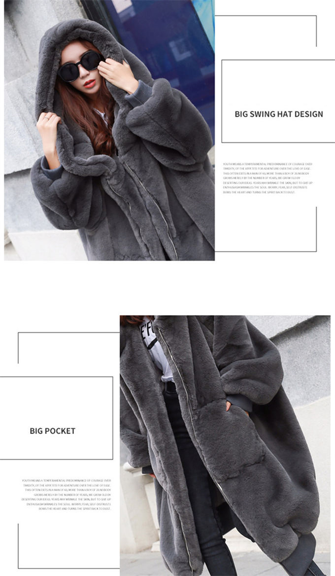 ファーコート レディース 毛皮コート レディースファー ウサギの毛皮 フェイクファー フード付き 大きいサイズ 冬服 ロングコート きれいめ 防寒 暖かい 