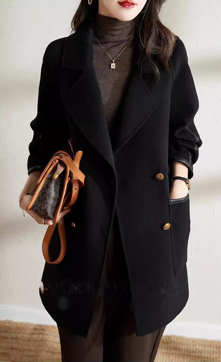 チェスターコート レディース 冬 ミドル丈 コート レディース レディース コート 黒 ロングコート チェスターコート 冬 チェスターコート ロング ダブルボタン 