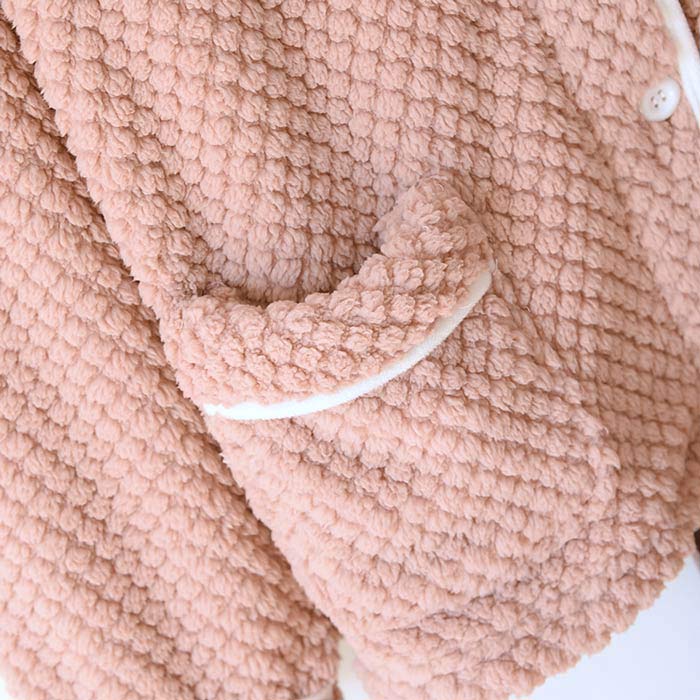 着る毛布パジャマ 上下セット もこもこルームウェア 厚手 裏起毛 無地 防寒対策 足元の裾上げ防止 首元の冷え防止 あたたかファイバー 