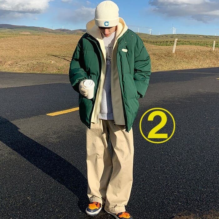 フード付き 重ね着風 中綿 ジャケット メンズ 春秋冬 10代 オシャレ ストト 中学生 原宿 通学 韓国 アウター ファッション 高校生 20代 通勤 
