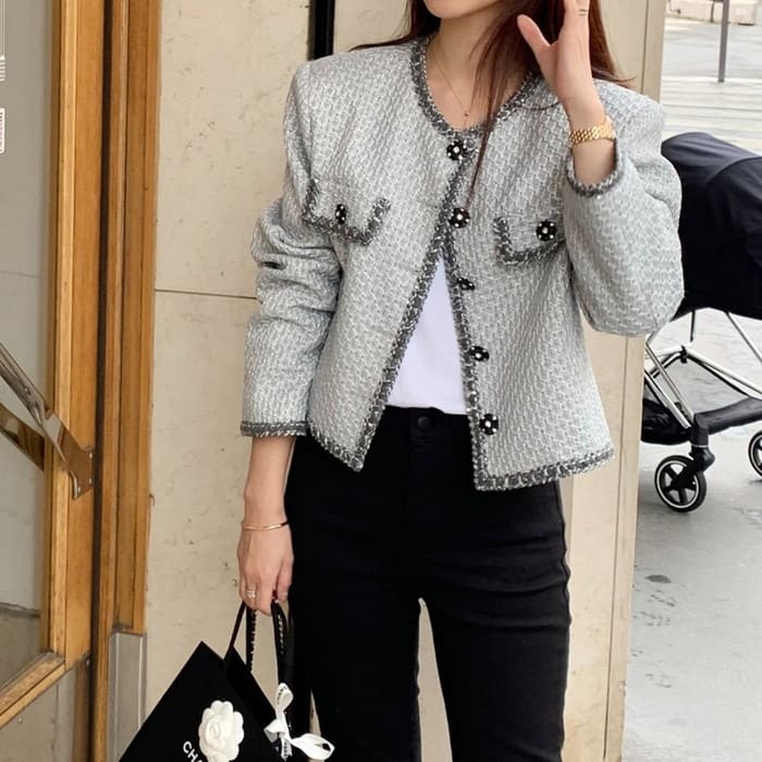 ツイード ノージャケット レディース 春秋 きれいめ カジュアル 40代 セレモニー 50代 フォーマル 60代 お出かけ 30代 女子会 通勤 お呼ばれ 