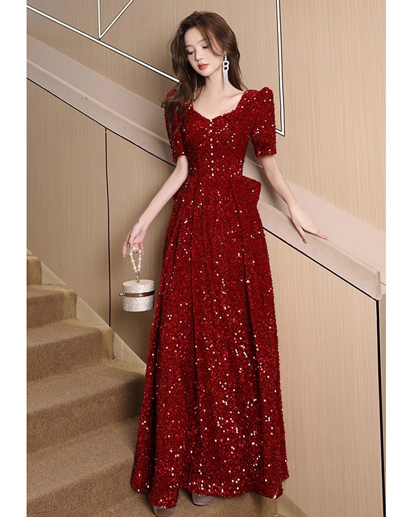 ロングドレス 演奏会 袖付き ドレス 大人 ピアノ 演奏会用ドレス 発表会 Vネック パーティードレス 