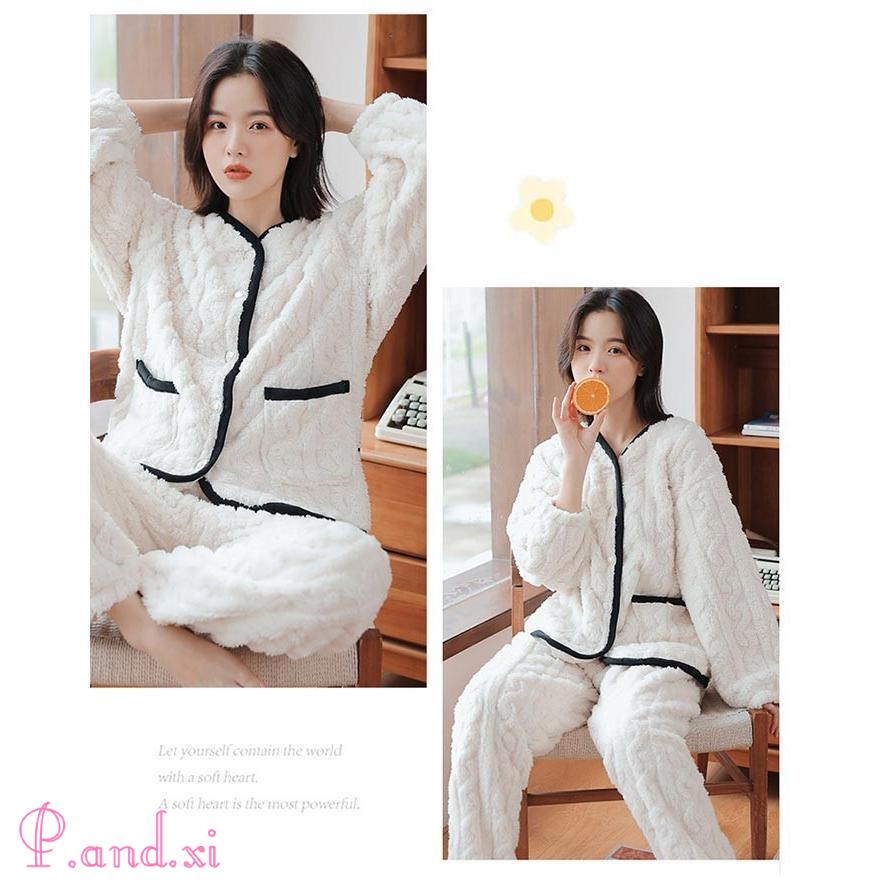 ルームウェア 上下セット 冬 パジャマ レディース 長袖 もこもこ 前開き モコモコ かわいい 部屋着 パジャマ ルームウェア 秋冬 あったかい上下 レディース 