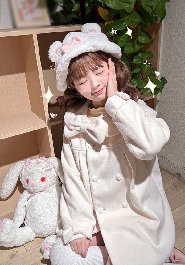 ステンカラーコート 冬服 リボン レディース ジャケット ショート丈 ロリータコート トップス ロリータアウター コート アウター 