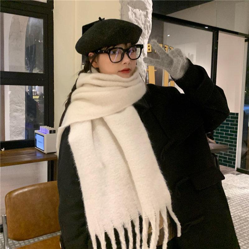 マフラー ボリュームフリンジマフラー レディース ストール かわいい 無地 ボリュームたっぷり プレゼント 大きい 巻物通勤 厚手 暖かい 通学 