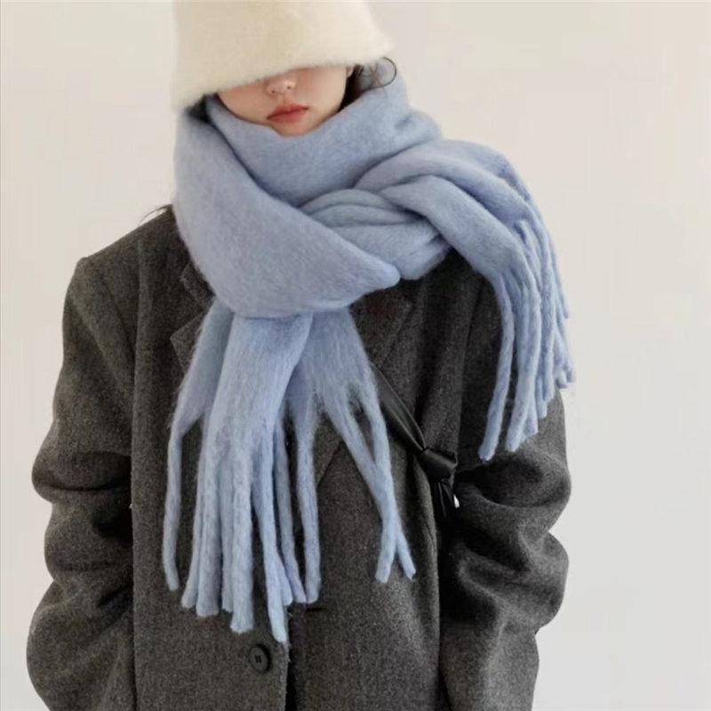 マフラー ボリュームフリンジマフラー レディース ストール かわいい 無地 ボリュームたっぷり プレゼント 大きい 巻物通勤 厚手 暖かい 通学 