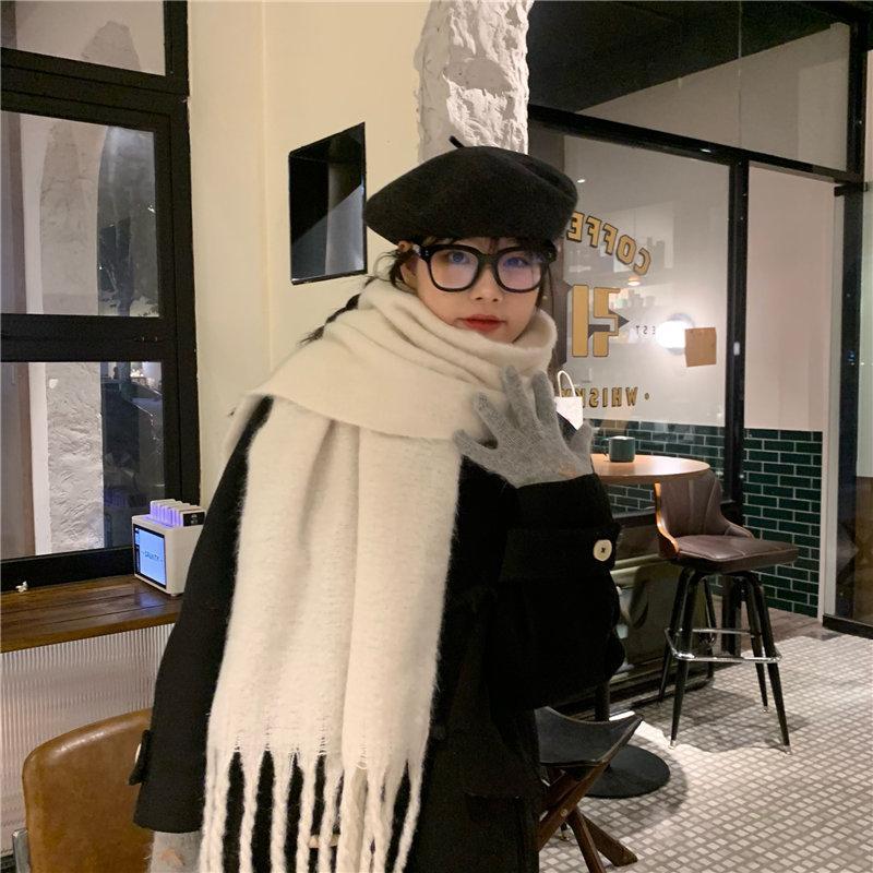 マフラー ボリュームフリンジマフラー レディース ストール かわいい 無地 ボリュームたっぷり プレゼント 大きい 巻物通勤 厚手 暖かい 通学 