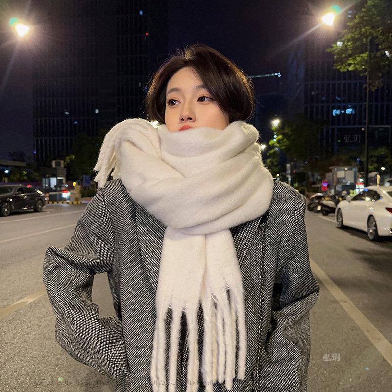 マフラー ボリュームフリンジマフラー レディース ストール かわいい 無地 ボリュームたっぷり プレゼント 大きい 巻物通勤 厚手 暖かい 通学 