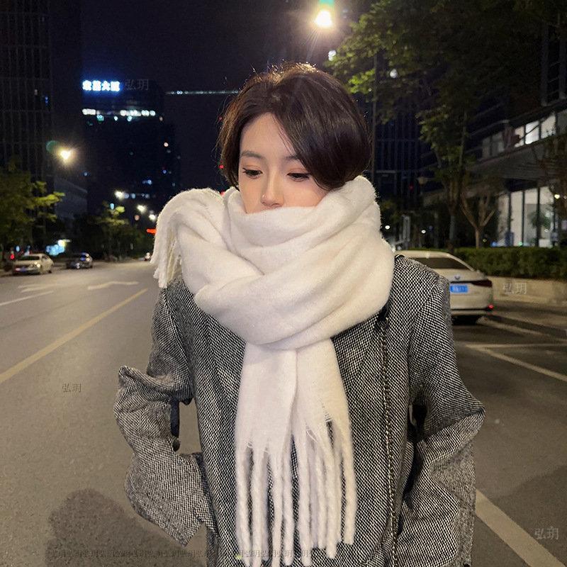 マフラー ボリュームフリンジマフラー レディース ストール かわいい 無地 ボリュームたっぷり プレゼント 大きい 巻物通勤 厚手 暖かい 通学 