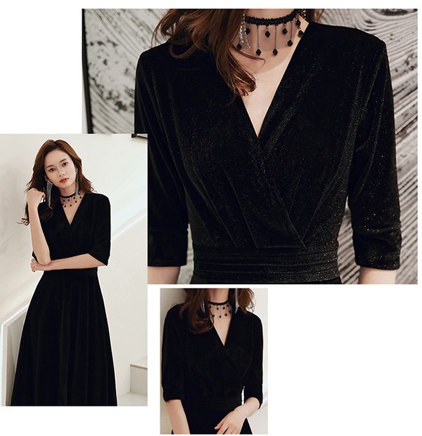 パーティードレス ミモレ丈 結婚式 ワンピース 結婚式ドレス 袖あり ドレス 大きいサイズ Vネック お呼ばれ 母親 ドレス 