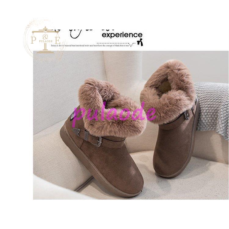レディース スムース モカシンショートブーツ 裏ボア 裏起毛 ワークブーツ 秋 2021 ファー付き 冬ファー 防寒靴 裏起毛 