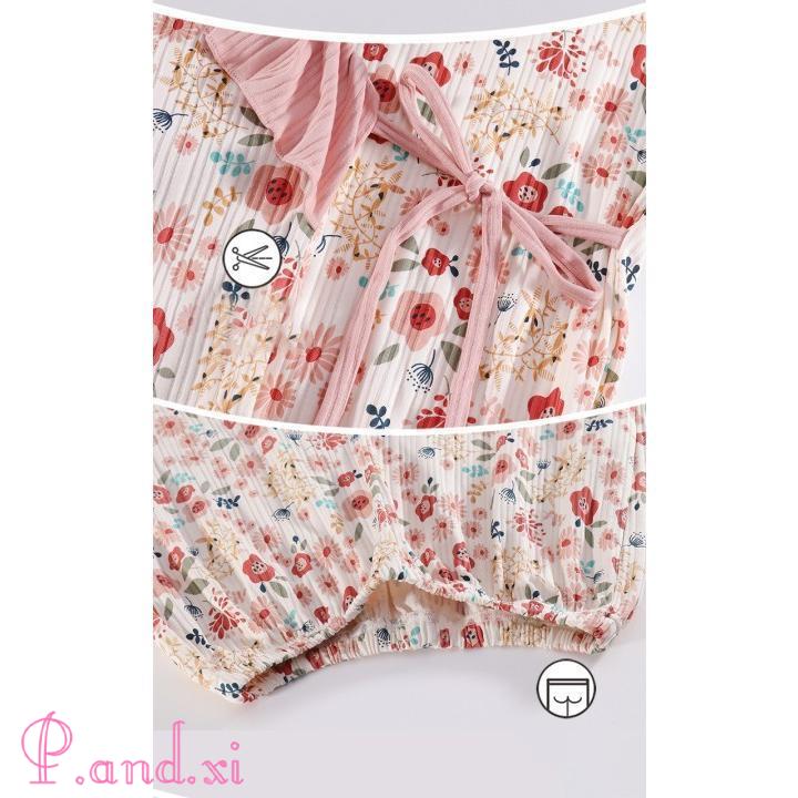 パジャマ ルームウェア レディース 綿 肌触りも良く花柄 パジャマ長袖 ルームウェア ロングパンツ 部屋着 女性 寝巻き 姫系 可愛い 