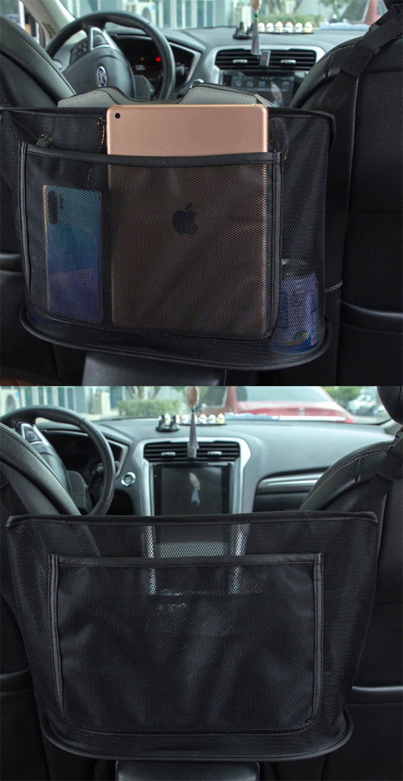 車用収納ポケット 収納バッグ 車用 ネットポケット 車用座席間 カバン収納 トランク 自動車 便利グッズ 大容量 小物入れ 汚れ・傷に強い 