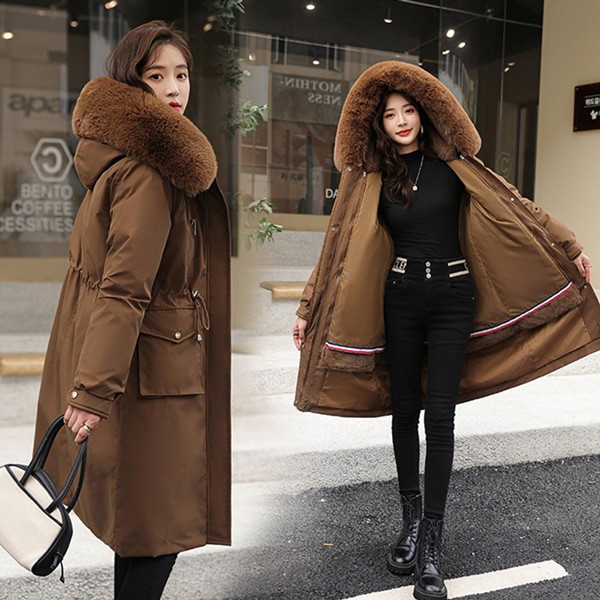 2WAYS 中綿コート レディース パーカーコート ウィンター ライナー取り外し ファー リムーバブル フード付き 