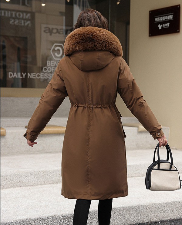 2WAYS 中綿コート レディース パーカーコート ウィンター ライナー取り外し ファー リムーバブル フード付き 