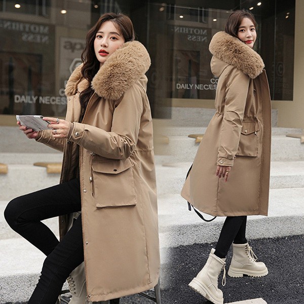 2WAYS 中綿コート レディース パーカーコート ウィンター ライナー取り外し ファー リムーバブル フード付き 