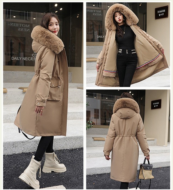 2WAYS 中綿コート レディース パーカーコート ウィンター ライナー取り外し ファー リムーバブル フード付き 