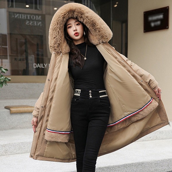 2WAYS 中綿コート レディース パーカーコート ウィンター ライナー取り外し ファー リムーバブル フード付き 