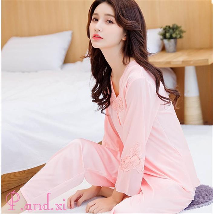 パジャマ レディース ルームウェア 長袖 部屋着 セットアップ 大人 レース パジャマ サテン風 夏 2点セット ルームウェア ゆったり 長袖 春 上下セット 寝巻き 