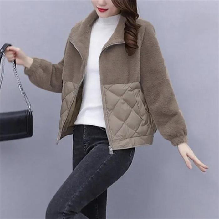 フリースジャケット レディーズ コート 上着 厚手 切り替え アウトドア 防風 秋冬 キャンプ 起毛 軽量 防寒 保温 