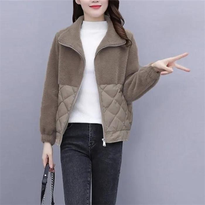 フリースジャケット レディーズ コート 上着 厚手 切り替え アウトドア 防風 秋冬 キャンプ 起毛 軽量 防寒 保温 