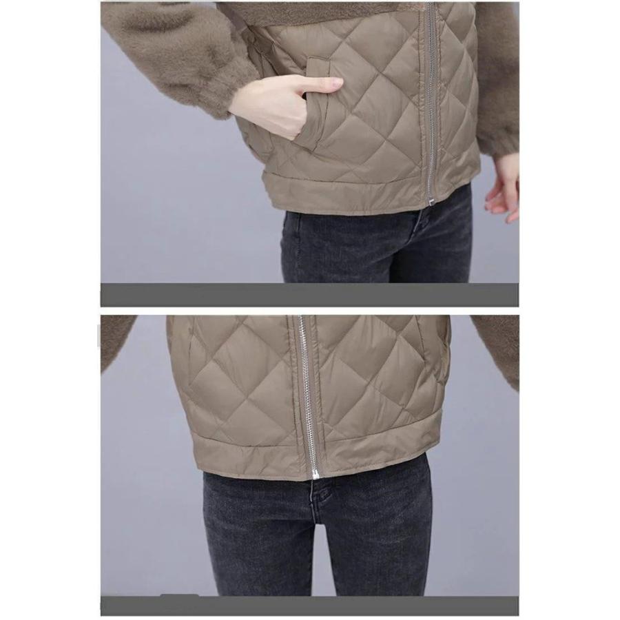 フリースジャケット レディーズ コート 上着 厚手 切り替え アウトドア 防風 秋冬 キャンプ 起毛 軽量 防寒 保温 