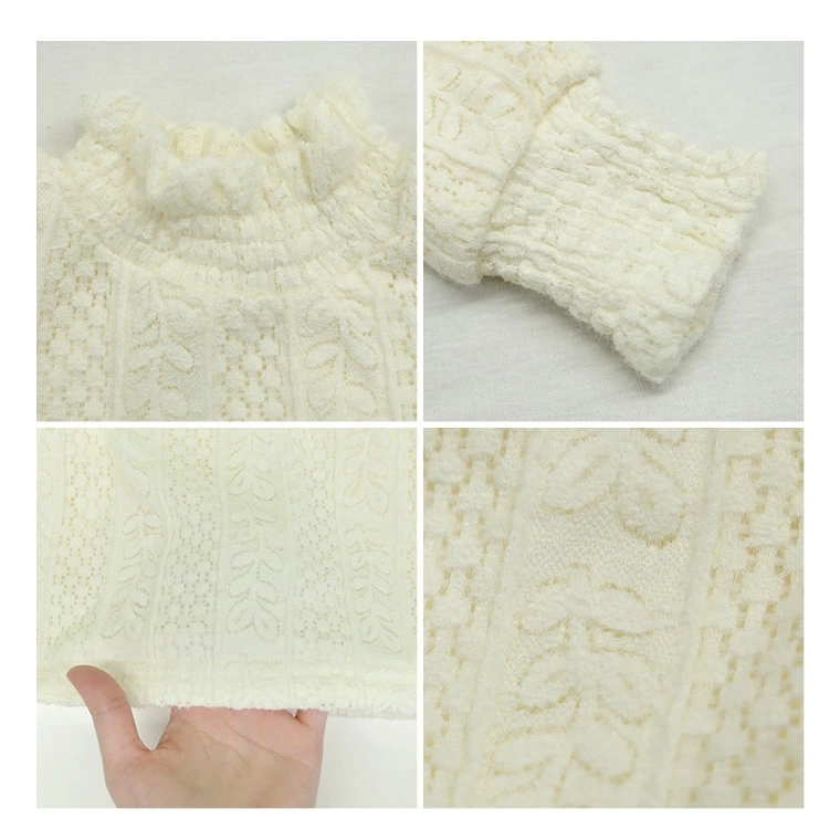 キッズトップス ベビートップス 裏起毛 レース 長袖 タートルネック インナー カットソー ハイネック 暖かい 厚手 ベビー キッズ 女の子 重ね着 秋 冬 防寒 