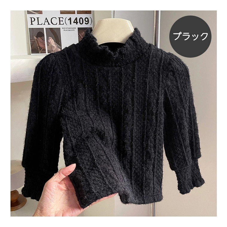 キッズトップス ベビートップス 裏起毛 レース 長袖 タートルネック インナー カットソー ハイネック 暖かい 厚手 ベビー キッズ 女の子 重ね着 秋 冬 防寒 