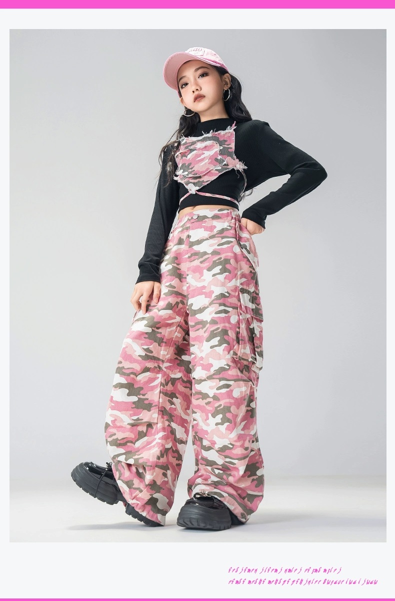 ダンス衣装 セットアップ ガールズ ヒップホップ ファッション K-POP ビスチェ デニム ダンスウェア 黒 デニムパンツ ベスト 韓国 