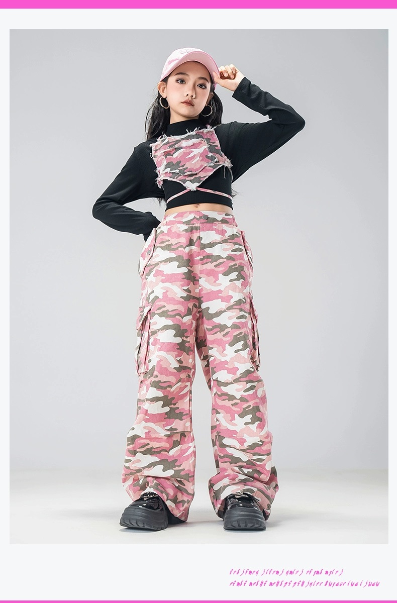 ダンス衣装 セットアップ ガールズ ヒップホップ ファッション K-POP ビスチェ デニム ダンスウェア 黒 デニムパンツ ベスト 韓国 